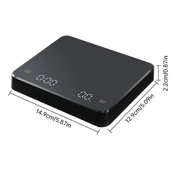 Digitaalinen kahvi vaaka ajastimella LED näyttö espresso USB 3kg enimmäispaino 0,1g korkea tarkkuus Oz/ml/g Keittiö vaaka