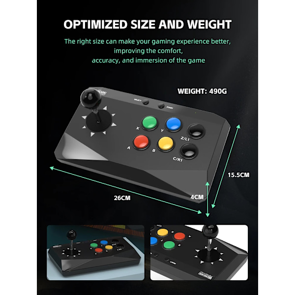 Data Frog Game Arcade Tangentbord Trådlös Kontroller för Street Fighter