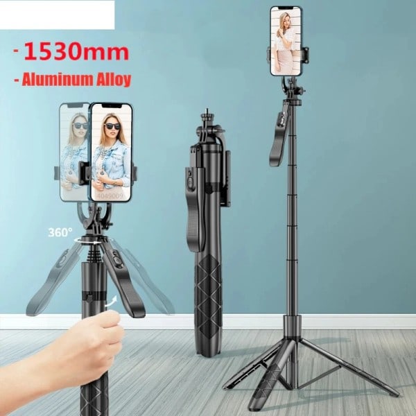 Trådløs Selfie Stick Stativ Stativ Foldbar Monopod  Med Bluetooth Lukker