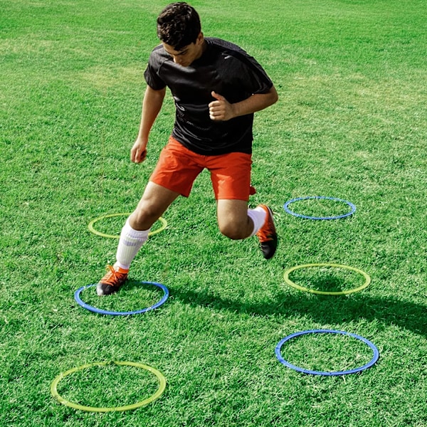 12 stykker Durable Agility Træning Ringe Portable Fodbold Fodbold Speed Agility Træning Ringe