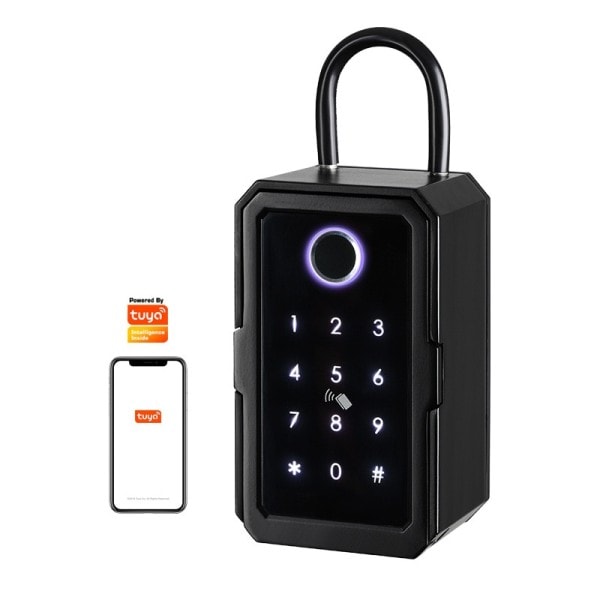 Fingeravtryck Bluetooth Wifi Digital Key Box App Fjärr Åtkomst Vägg Monte Kombination Säkerhet Airbnb Lås box