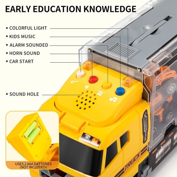 Stor Container Transporter Lekset med Play Mat Mini Engineering Fordon Bil Modell Leksaker