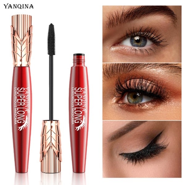 1 PC Lasting Natural 4D Curling Tyk Lange Øjenvipper Hurtig Tørre Ikke-blomstrende Mascara