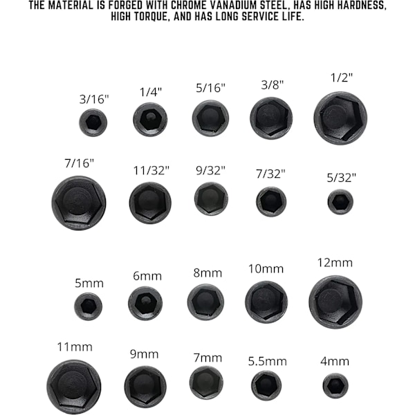 5mm-13mm Insexkant hylsor munstycken mutter skruvdragare set skruvmejsel set