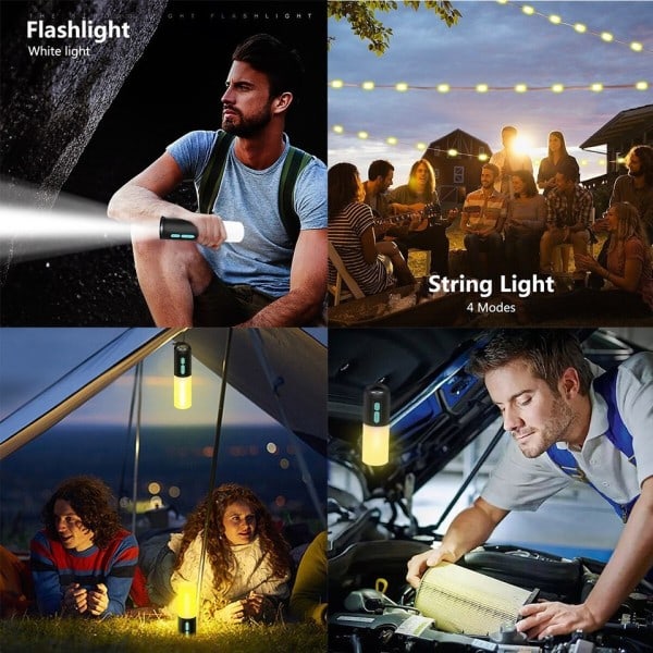 Camping String Lys med Camping Lanterne 4 in 1 Design Camping Lys