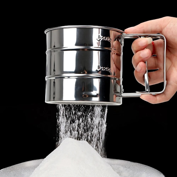 Bakverk Bakning Verktyg Pulver Mjöl Mesh Sikt Mopp Bakning Gris Socker Shaker Rostfritt Stål Sil Bägare