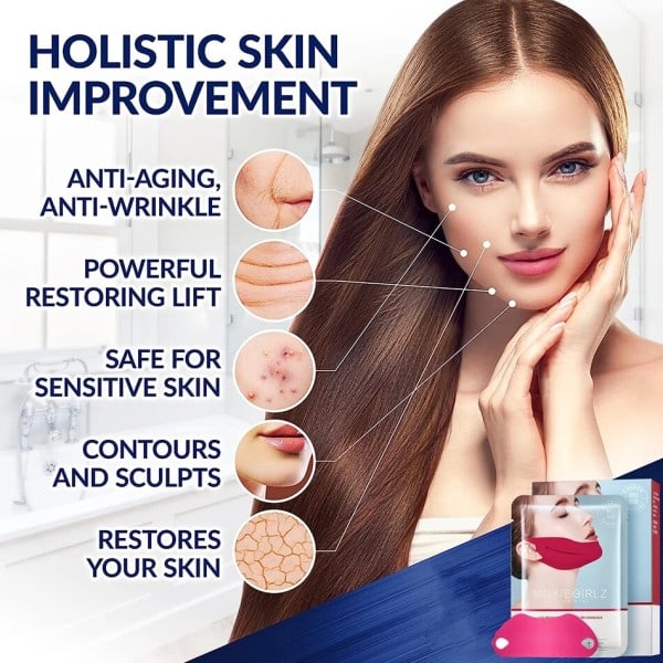 5 stykker V-linje ansikt slankende maske dobbel hake puffy løfting oppstrammende bandasje masker