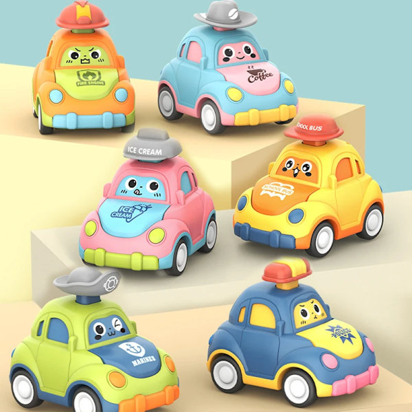 Vauvan sarjakuva lelu auto mini press Go ajoneuvot inertia veto takaisin autot Montessori varhaiskoulutus ryömiminen lelut
