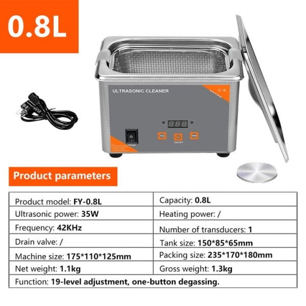 Ultralyd renser 35W digital tid 800ml ultralyd vasker maskin