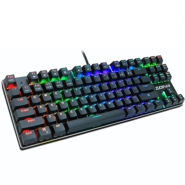Spel Mekaniskt Tangentbord Blå Rött Switch USB RGB/Mix Bakgrundsbelyst Trådbundet Tangentbord 87/104 Anti-ghosting