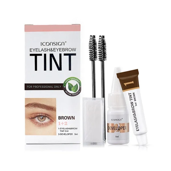 Øyenvippe & Øyenbryn Farge Tint Kit Vannfast 15 Min Rask Farge Brow Enhance Brow Farge Vippe Langvarig Permanent Sminke Verktøy