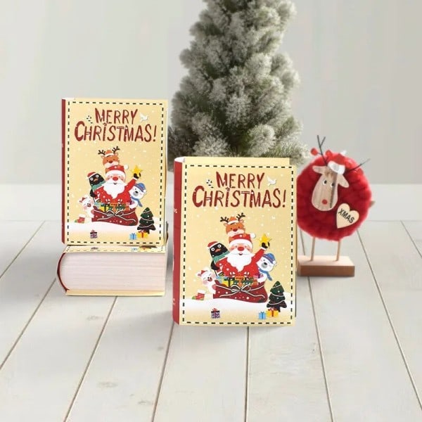 5 bitar bok form jul godis present box jul present förpackning box god jul fest dekoration
