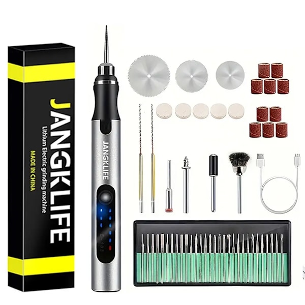 USB Trådløs Rotary Værktøj Kit Træbearbejdning Gravering Pen DIY Til smykker