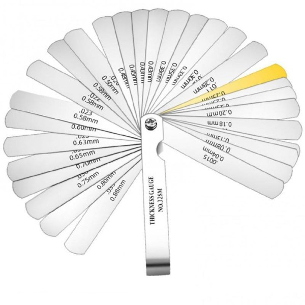 32 blader Metric Føler Måler Høy Presisjon 0,04-0,88 Tykkelse Måler Gap Filler Føler Måler