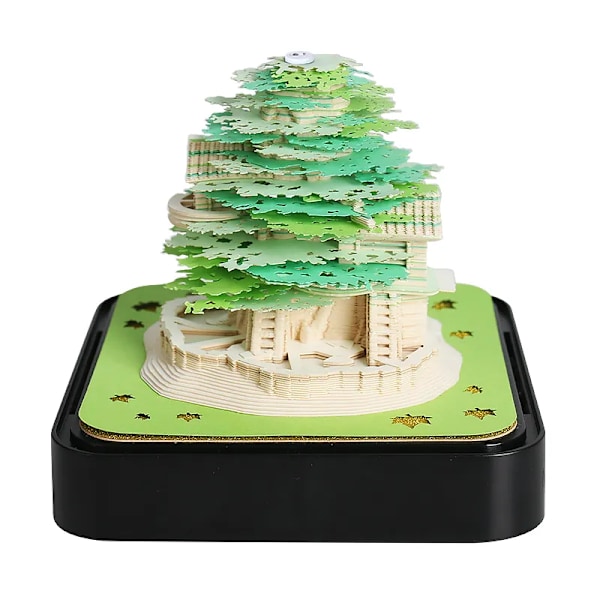 3D Anteckningsblock Grönt Treehouse Kalender Memo Pad Block Anteckningar Kontor Papper Anteckningar Jul Födelsedag presenter
