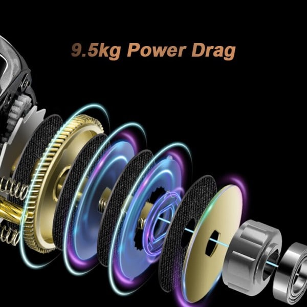 Baitcasting Hjul Betriel 9.5KG Max Træk 12 Leje 5.4 Gear Ratio Langsom Jigging Fiskeri Hjul