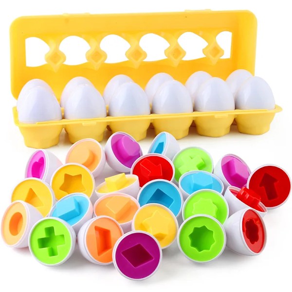 Bästa kvalitet Ägg Skruvar 3D Pussel Montessori Lärande Utbildning Matte leksaker Barn Shape Match Smart Spel