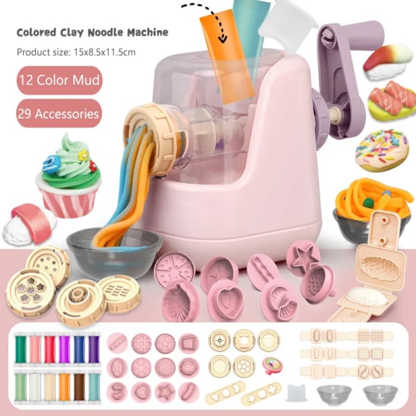 Køkken Foregive Lege legetøj til piger Simulering Nudler Maskin Gør-det-selv Farve Mud Uddannelsesspil Børn legetøj
