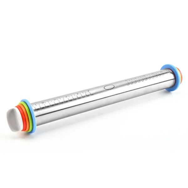 43 cm rustfrit stål justerbar rulle stift fondant rulle pin kage rulle dej rulle pin bagegrej værktøj