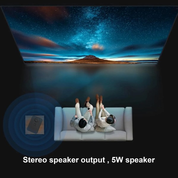 Bærbar Projektor med WiFi og Bluetooth Lomme Udendørs 4K 9500L Android 10.0 Projektor