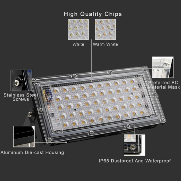 50W LED tulva valo ulko valaistus valo vedenpitävä