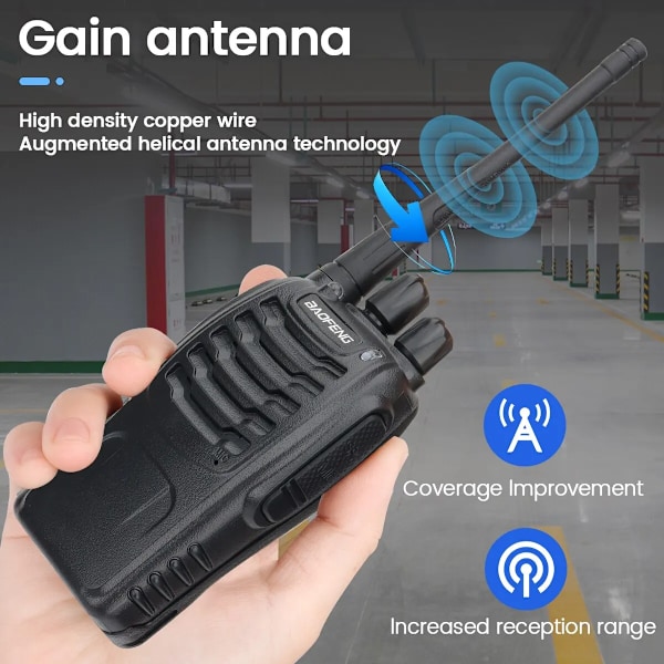 2 pieces  Walkie Talkie UHF 400 470MHz 888s Long Range To Way Skinke Radios Transceiver for Jakt Hotell