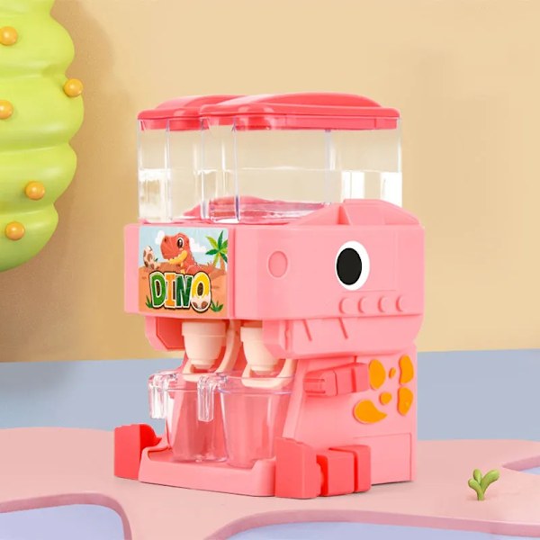 Barn dinosaurie dubbel vatten dispenser leksak med söt rosa blå kallt varmt vatten saft