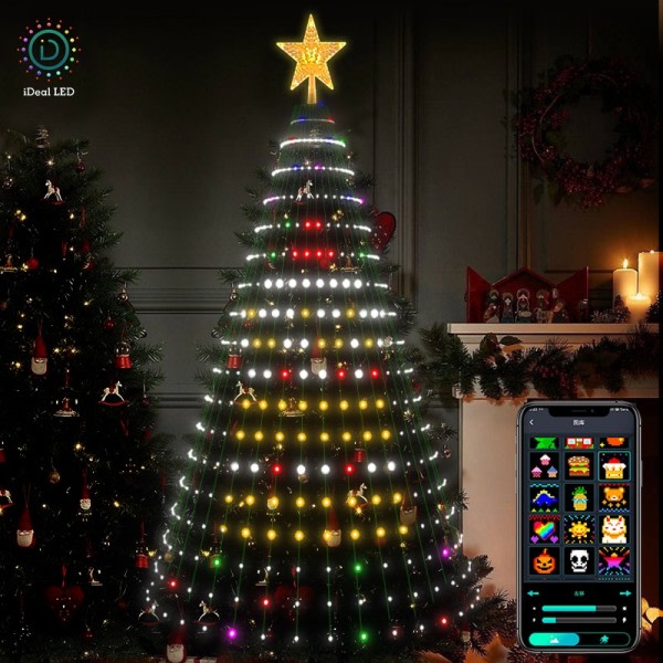 Smart Joulu Tree Toppers Lights App DIY Picture LED RGB String Light Bluetooth Ohjaus LED tähti merkkijono