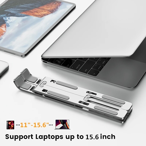 Aluminium legering Bærbar computer holder stativ justerbar foldbar bærbar til notebook computer beslag løftning køling holder skridsikker