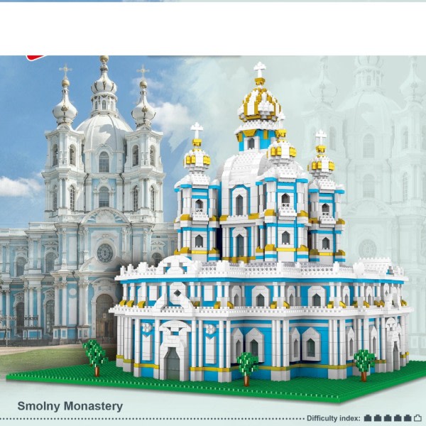 Smolny kloster blokk sett 3D kirke by landskap diamant bygning murstein leketøy