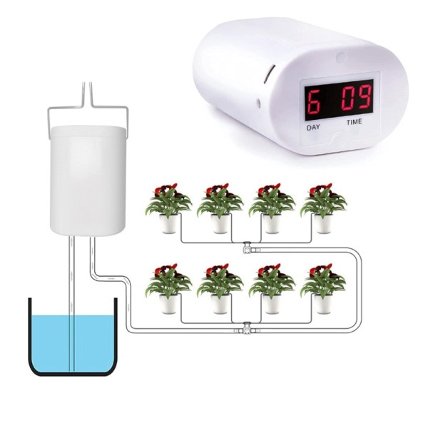 8 Hoder Automatisk Vanning Pumpe Kontroller Plante Blomst Hjem Sprinkler Drypp Vanning Enhet Pumpe Timer System Hage Verktøy