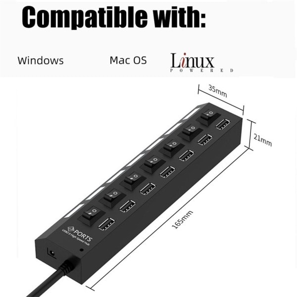 USB Hub USB Adapter Multi Porte Brug Strøm Adapter Extensor