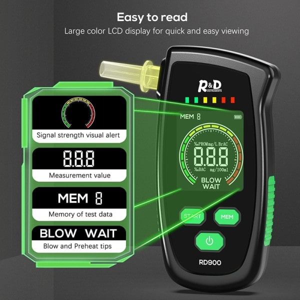 Digital Breath Alkohol Tester Mini Professionell Polis Alkohol Tester Breath Rupit Körning Analyzer