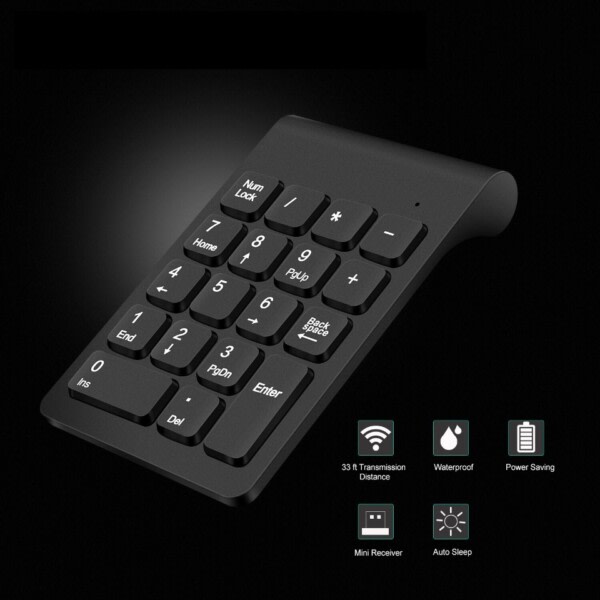Trådløst tastatur mini digitalt nummer numerisk tastatur