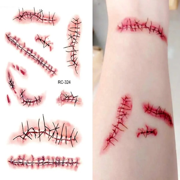 Halloween Skrekk Sår Klistermerker Blod Skade Fake Skab