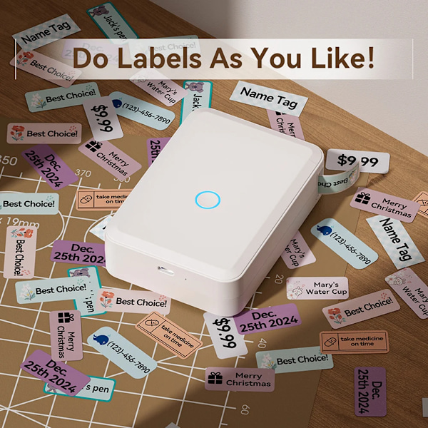 Mini Thermal Label Printer Portable Paper Maker Wireless Sticker Machine