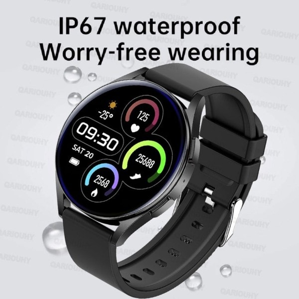 Smartwatch Mænd Fuld Touch Blod Tryk Blod Oxygen Bluetooth Ring Smart Ur