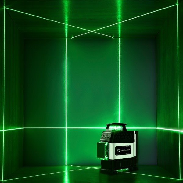 Mini 16 Liner 4D Laser Nivå Grønn Linjer Selvnivellerende Horisontal og Vertikal Kraftig Grønn Beams Laser Level