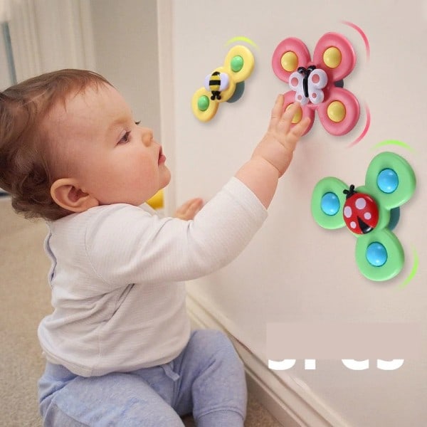 Baby Bade Legetøj Sjovt Badning Suger Spinner Sugekop Tegnefilm Raller Fidget Pædagogisk legetøj