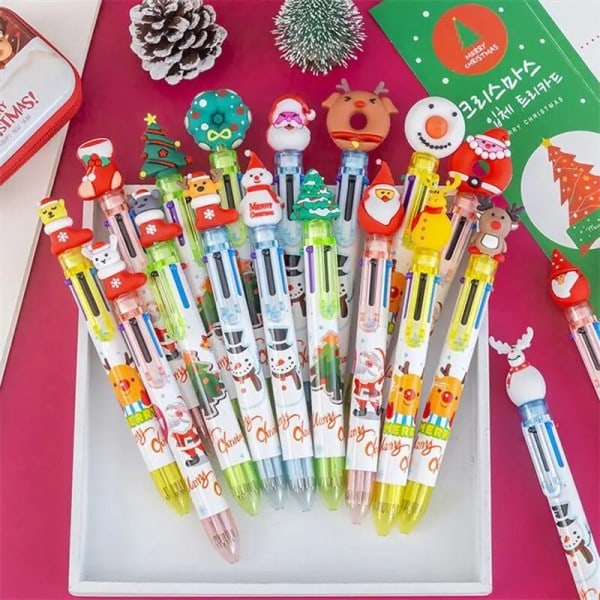4  bitar tomte älg kulspets pennor gåvor jul fest favor barn gåva jul present