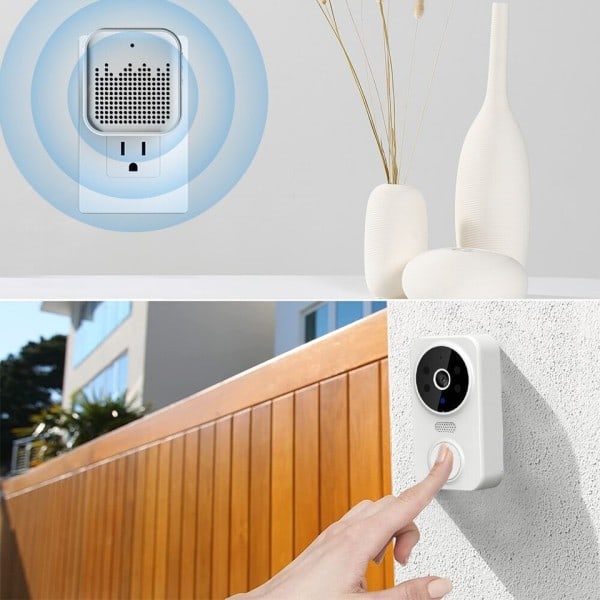 Trådlös Dörrklocka Kamera HD Informe Ring Chime WiFi Video Smart Intercom Dörrklocka