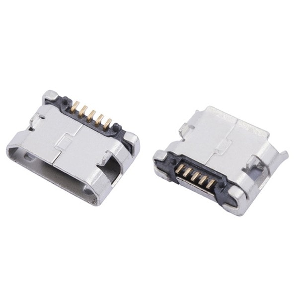 20kpl mikro USB tyyppi B naaras liitin hopea sävy liitin korjaus osat