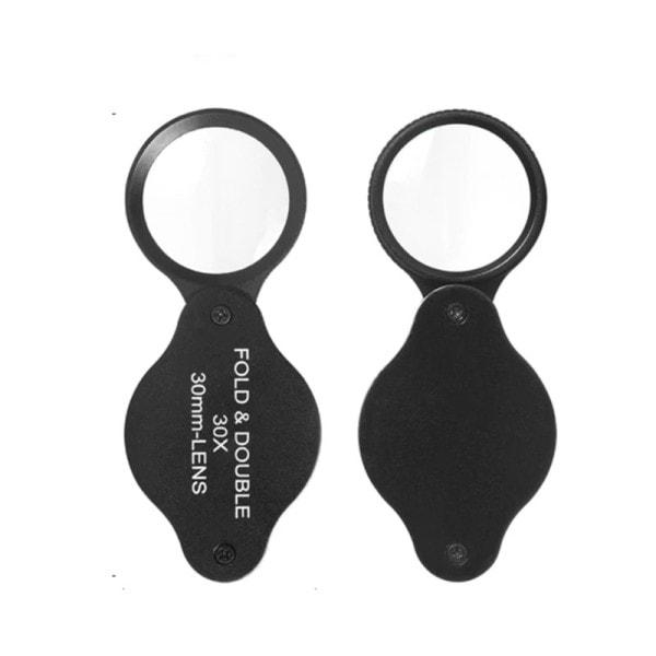 30X Vikbar Smycken Lupp 30Mm Alloptisk Glas Lins Porslin Samling Identifiering Metal