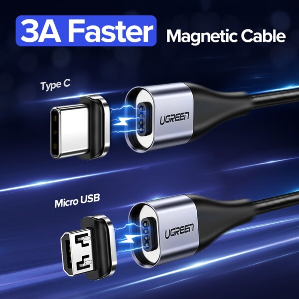 Magnetisk laddning kabel snabb laddning USB typ C kabel magnet mikro usb data laddning kabel