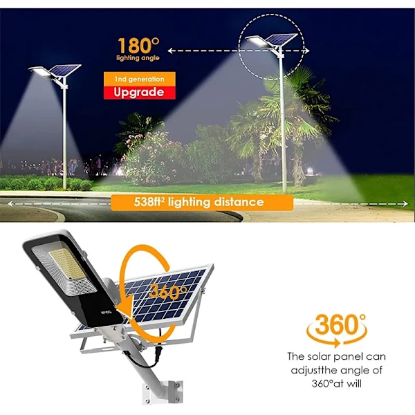 Utendørs Solar Gate Lys 350/120LED 6500K IP65 Vanntett Gate Lys