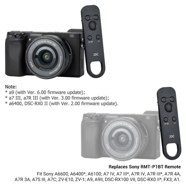 Trådløs Bluetooth Fjernbetjening Kontrol til Sony Kamera ZV-E1 ZV-E10 ZV-1 FX30 A7R V A7M4 A7IV A7III A7 IV A7 III A6400