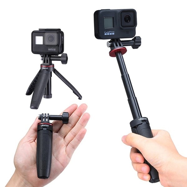 MT-09 Utvidbar Selfie Stick for GoPro Hero 11 10 9 8 7 6 Bærbar Vlog Stativ Mini Action Kamera Tilbehør