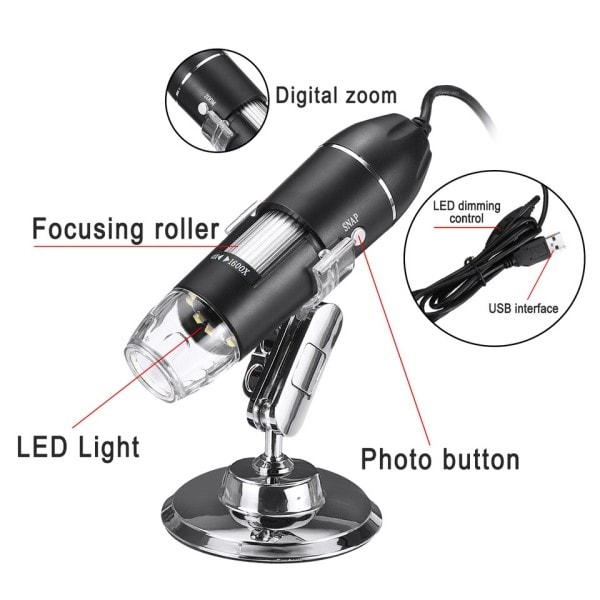 1600X 2MP 1080P LED Digital elektronisk mikroskop Termisk kamera til lodning forstørrelsesglas endoskopisk