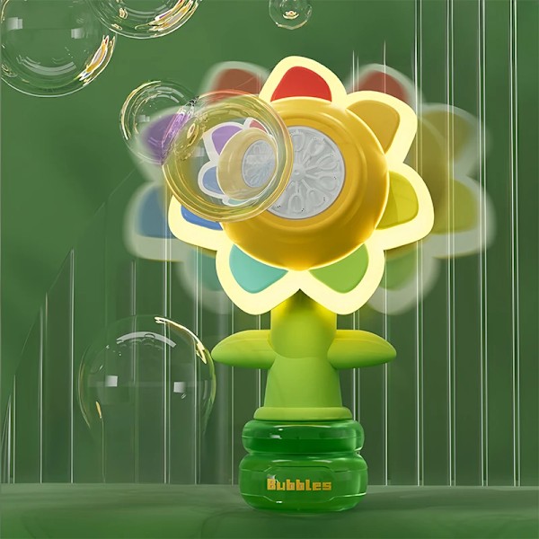 Bubbla maskin leksak elektrisk automatisk solros skakar huvud justering ljus