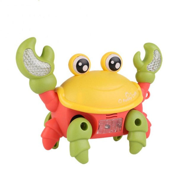 Light Up Elektrisk Escape Krabba Leksak Lär Klättra Gå Krabba Laddningsbar Elektrisk Djur Crawling Musikal leksaker